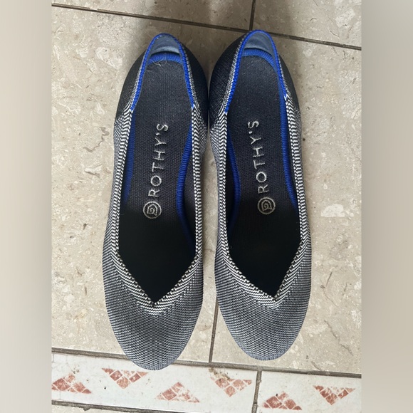 Rothy’s BirdsEye Black Grey Round Toe Flats Womens size 8 - Picture 2 of 4
